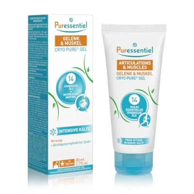 Obrázek Gelenk &amp; Muskel Cryo Pure Gel mit 14 ätherischen Ölen Intensive Kältewirkung Hilft, empfindliche Stellen zu beruhigen 80 ml