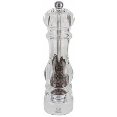 Obrázek PEUGEOT Manuální mlýnek na pepř Nancy, klasické nastavení stupně mletí, výška: 22 cm, akryl, transparentní, 900822
