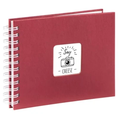 Obrázek Hama Fotoalbum 24 x 17 cm (spirálové album s 50 bílými stranami, fotokniha pergamenovými oddělovacími listy, k nalepení a vlastnímu vytvoření) bordó