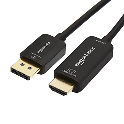 Obrázek Amazon Basics uni DisplayPort na HDMI kabel displeje, 4K při 60 Hz, 1. 8 m, černý