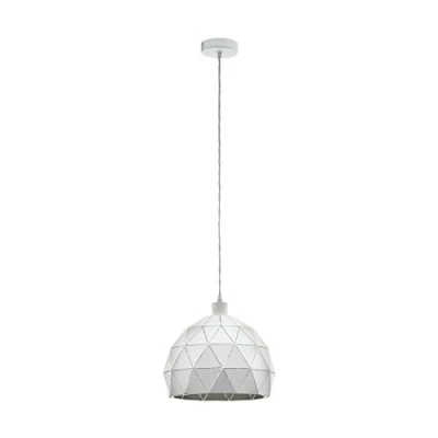 Obrázek EGLO závěsná lampa Roccaforte, závěsné svítidlo s 1 žárovkou, z oceli, barva: bílá, objímka: E27, Ø: 40 cm
