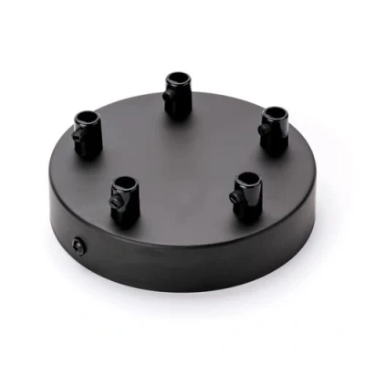 Obrázek baldachýn s 5 otvory pro kabely Kryt (Ø 120 mm), stropní závěsné svítidlo, kov, černý