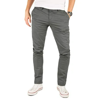 Obrázek Yazubi Pánské Chino kalhoty model Kyle Slim Fit s podílem streče, Šedá (Magnet 4R193901)