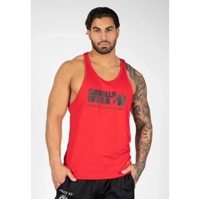 Obrázek Gorilla Wear Classic Fitness tank top bílý Bodybuilding Sport volný čas s potiskem loga lehký a pohodlný pro optimální pohyb z bavlny