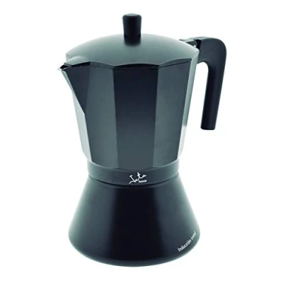 Obrázek Jata CFI9 Italienische Kaffeemaschine, Induktion, Kapazität 9 Tassen, geeignet für alle Herdarten, Aluminiumgehäuse, Schwarz