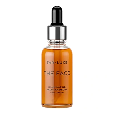 Obrázek TAN LUXE THE FACE samoopalovací kapky, střední, kapky pro péči o pleť individuální opálení obličeje, bez pokusů na zvířatech a veganské, 10 ml