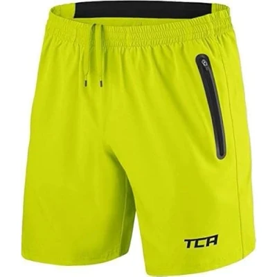 Obrázek TCA pánské Elite Tech lehké běžecké kalhoty, tréninkové kraťasy a šortky s kapsami na zip sportovní kalhoty krátké, Žlutá