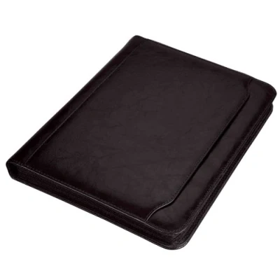 Obrázek Alassio 30065 desky na kroužkový pořadač MASSA ve formátu DIN A4, psaní z imitace kůže, dokumenty v černé barvě, cca 34 x 27 4 cm, s kalkulačkou