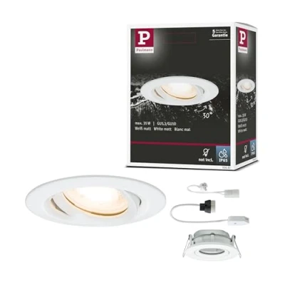 Obrázek Paulmann 93661 Nova LED vestavné svítidlo kulaté výkyvné max. 35 W stropní bodové světlo bílé bez světelného zdroje Vestavný rám GU10 nebo GU5,3