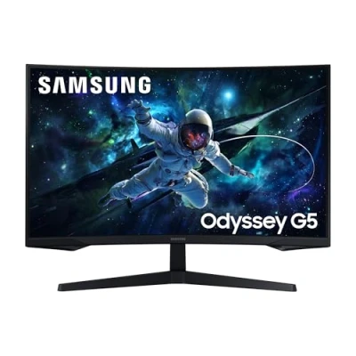 Obrázek Samsung Odyssey G55C Curved Gaming Monitor, 32 Zoll, Bildschirm mit VA Panel, 2.560 x 1.440 Pixel, 1.000R Radius, HDR10, AMD FreeSync, Bildwiederholrate 165 Hz, Reaktionszeit 1 ms (MPRT)