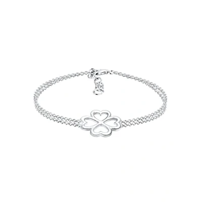 Obrázek Elli Dámský náramek se čtyřlístkem Symbol Talisman pro štěstí ze sterlingového stříbra 925, Fazetový brus