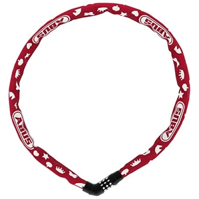 Obrázek ABUS Řetězový zámek Steel O Chain 4804C symboly číselný pro dětská kola bezpečnostní úroveň 3 75 cm červená