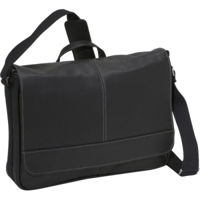 Obrázek Kenneth Cole REACTION Unisex Risky Business Colombian Leather Messenger Bag zavazadlo kurýrní taška, černá, Full Grain Crossbody Laptop Case &amp;