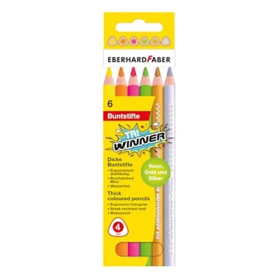 Obrázek Eberhard Faber 518306 sada pastelek TRI Winner, 6 barevných tužek v neonových barvách, nerozbitné