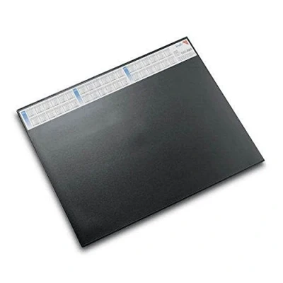 Obrázek Läufer 44656 Durella DS podložka na psací stůl s průhlednou podložkou a kalendářem, protiskluzová psaní, 52 x 65 cm, černá