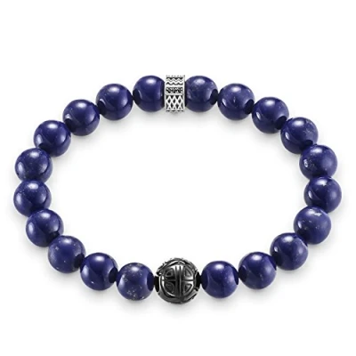 Obrázek Thomas Sabo Pánský náramek Rebel at Heart modrý 925 sterlingové stříbro A1534 930 32, Stříbro, Kubická zirkonie Jaspis