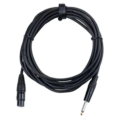 Obrázek Pronomic kabel XFJ 5 XLR na jack (nevyvážený mikrofonu, délka m, odolný proti kyselinám a oleji, kleštiny odlehčení v tahu) černý