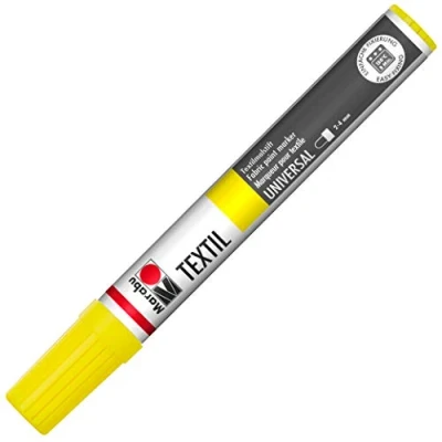 Obrázek Marabu 01170003020 Textilní Painter citron 020, tloušťka čáry cca 2 4 mm, tužka na textil pro světlé látky, vodní bázi, měkká rukojeť, omyvatelná do 60 C, stálobarevná, jednoduchá aplikace