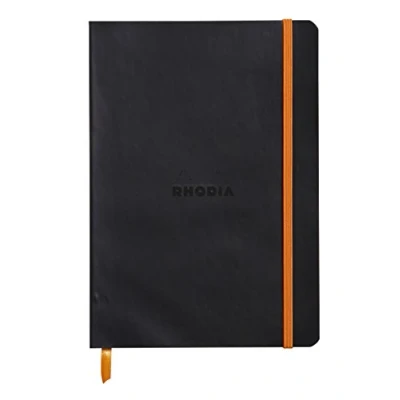 Obrázek Rhodia 117402C poznámkový sešit (s měkkou obálkou, linkovaný, 80 listů, DIN A5, 14,8 x 21 cm) 1 kus černý
