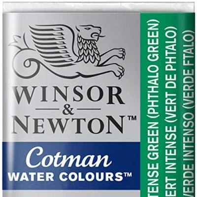 Obrázek Winsor &amp; Newton 0301329 Cotman akvarelová barva s dobrou průhledností, vynikající tónovací silou a dobrými malířskými vlastnostmi, vodní v 1/2 misku intenzivní zelená