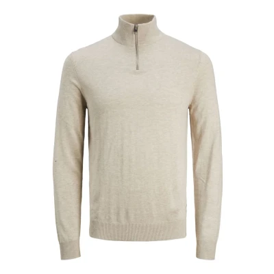 Obrázek Jack &amp; Jones Jjeemil HALF ZIP Svetr, Muži, Velikost: Small, Oatmeal