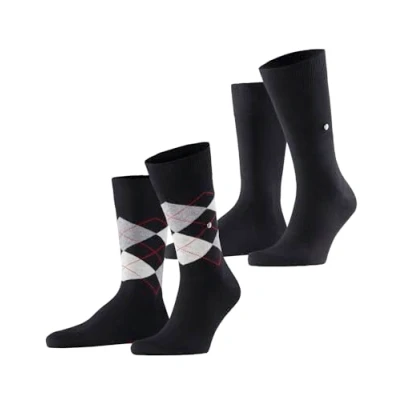 Obrázek Burlington Everyday Argyle Mix 2 ks ponožky neprůhledné bavlna, černá (Black 3000)