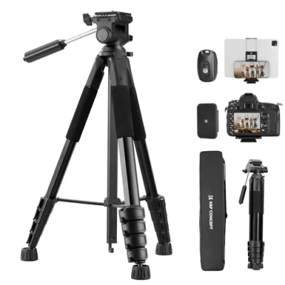 Obrázek K&amp;F Concept stativ kamery S255A3+BV01, lehký s taškou, 190 cm na mobil, tripod pro Canon Nikon Sony kameru/DSLR/videokameru, smartphone, cestovní držákem tablet