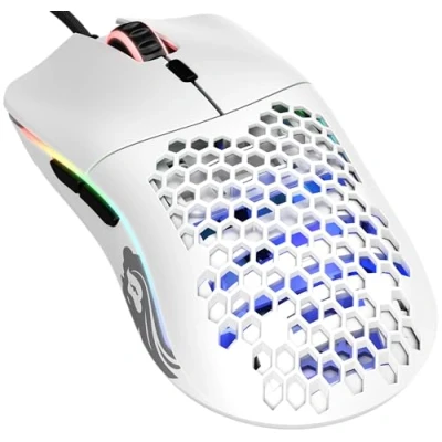Obrázek Glorious Herní model O Wired Gaming Mouse super lehký plástový design s 67 g, RGB osvětlením, senzor Pixart 3360, přepínač Omron, obě ruce matná bílá
