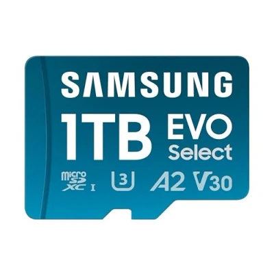 Obrázek Samsung EVO Select (2024) microSD Karte + SD Adapter, 1 TB, UHS I U3, 4K UHD, Full HD, 160 MB/s Lesen, Speicherkarte für Smartphones, Tablets und Laptops, MB ME1T0SA/EU