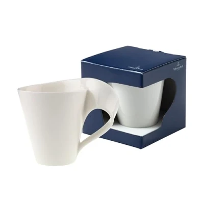 Obrázek Villeroy &amp; Boch Newwave Caffè, Tasse Mit Henkel 300 Ml, Spülmaschinenfest, Mikrowellensicher, Geschirr, Kaffeetasse, Kaffee Tasse, Kaffeebecher, Heißgetränkebecher, Weiß, Premium Porzellan