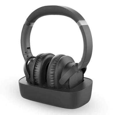 Obrázek Avantree Soubor bezdrátová sluchátka pro sledování televize s nabíjecí stanicí, jednoduché nastavení seniory, 35hodinová Bluetooth sluchátka, kompatibilní se všemi televizory, žádné