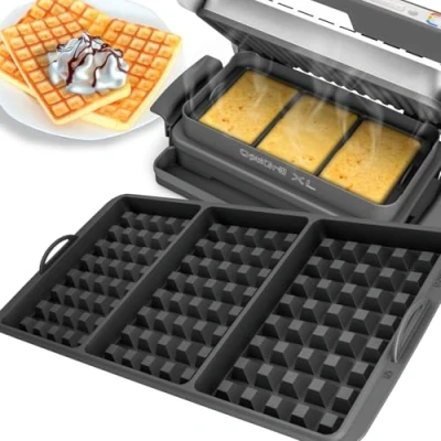 Obrázek Vaflová vložka kompatibilní s Tefal OptiGrill XL, 4v1 2v1 Elite Plus + na pečení ze silikonu, belgické vafle, příslušenství
