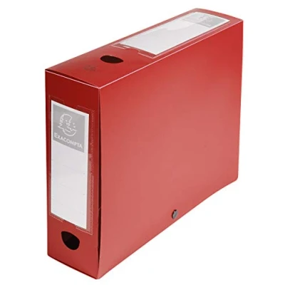 Obrázek Exacompta 59835E box na sešity OPAK 80 mm s patentkou z neprůhledného plastu pro DIN A4 Archivbox kreslení Desky červené