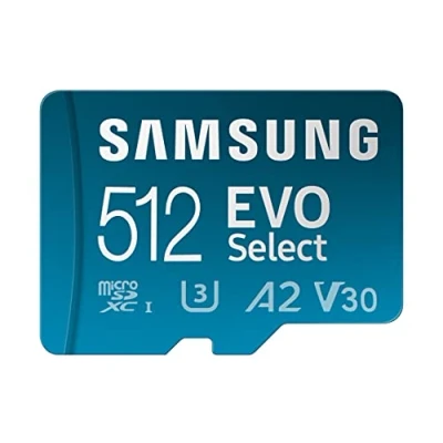 Obrázek Samsung EVO Select (2024) microSD Karte + SD Adapter, 512 GB, Speicherkarte für Smartphone und Tablet, UHS I U3, 4K UHD, Full HD, 160 MB/s Lesen, MB ME512SA/EU