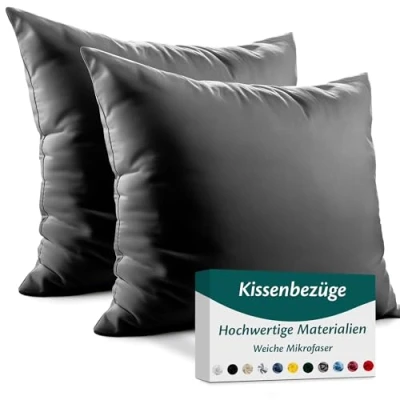 Obrázek povlak na polštář 60x60 z mikrovlákna Premium 2dílná sada povlaků dekorace pohovka/postel látka super měkká rezistentní hypoalergenní proti roztočům prodyšný se