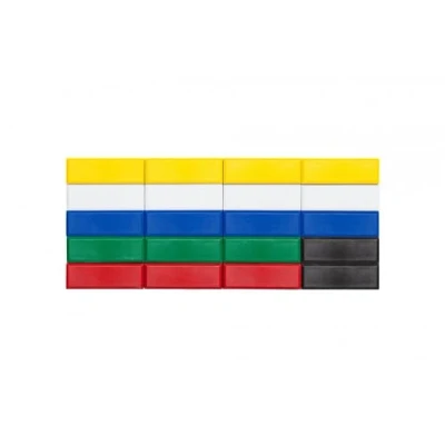 Obrázek MAUL magnety Facetterand (20 kusů) MAULpro 53 x 18 10 mm Mini z plastu silné na bílou tabuli a magnetickou ideální pro kancelář, domácí kancelář dílnu barevné