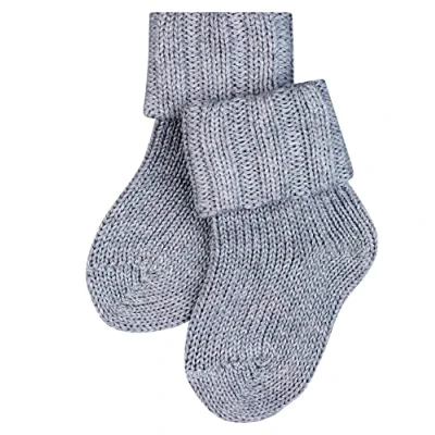 Obrázek FALKE Unisex dětské flaušové ponožky, prodyšné vlny, regulující klima, potlačující zápach, šetrné k pokožce, lehké, hřejivé, pohodlné překládací manžety, jednobarevné, 1 pár, Šedá (light grey 3400)