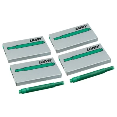 Obrázek Lamy T10 4dílná sada inkoustových kazet s velkou zásobou inkoustu vhodné pro všechny modely plnicích bombiček obsah 1,25 ml každá kazeta 5 kusů v balení barva zelená