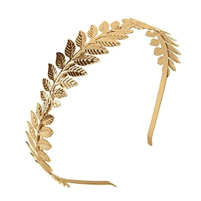 Obrázek Römische Göttin Haarreif, XCOZU Damen Haarband Gold Kopfschmuck Braut, Mädchen Lorbeerkranz Haarschmuck Goldene Hochzeit Boho Blatt Haar Krone Accessories