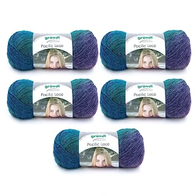 Obrázek Gründl Pacific Lace (barevná příze s vlněným charakterem z 80 % polyakrylu, 10 vlny, alpaka, 100 g / 550 m, tloušťka jehlic: 2,5 mm 3 mm, 5 x g), parčervená, 36 20 8 cm