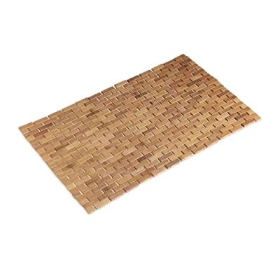 Obrázek Relaxdays, 47 x 80 cm, přírodní bambusová podložka, roleta, Rubber Stopper, Hygienic, Moisture Resistant, Indoor Doormat, Bamboo,