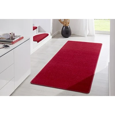 Obrázek HANSE Home Interiérový koberec Fancy jednobarevný moderní do obývacího pokoje, dětského chodby, ložnice, kuchyně červený, 80 x 300 cm