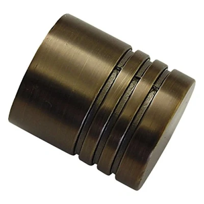 Obrázek GARDINIA Koncové knoflíky pro záclonové tyče, 2x koncovka válce, série Chicago, kov, bronz, průměr 20 mm