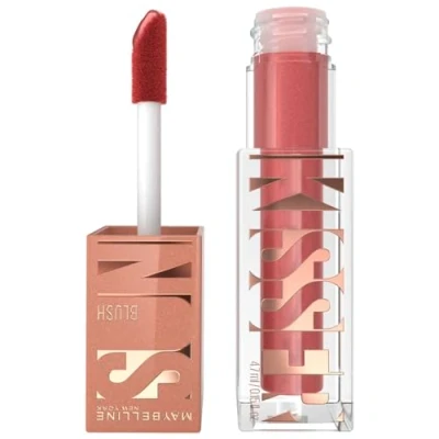 Obrázek Maybelline New York Sunkisser Blush, tekutá tvářenka na sluneční políbení, s perlami a pigmenty, jemně se rozpouštějící formule vitaminem E, 06 Blazing 4,7 ml