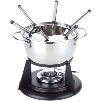Obrázek Küchenprofi Sada na fonduesu ST.MORITZ z kvalitní nerezové oceli, obsah 1,9 litru, 6 osob, hodí se sýr, čokoládové a masové fondue, sendvičové dno ochranu proti postříkání
