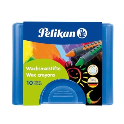 Obrázek Pelikan 2056075 723155 voskovky 655/10 v posuvném pouzdře, roztíratelné vodou (1 x box, modrá krabička)