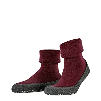 Obrázek FALKE Pánské protiskluzové ponožky Cosyshoe M HP vlna výstupky 1 pár, červené (Barolo 8596), 43 44, Červená Barolo 8596