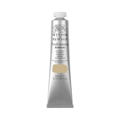Obrázek Winsor &amp; Newton 2337060 profesionální akrylová barva v umělecké kvalitě, vysoká zářivost barev a krycí síla, archivní kvalita, 200ml tuba titan žlutohnědá