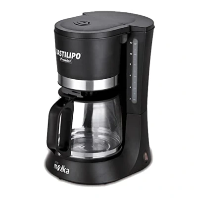 Obrázek Bastilipo Mokka GOTEO 12 Kaffeemaschine für Tassen, Schwarz/Stahl, 680 W