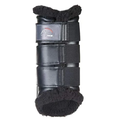Obrázek HKM 8585 kamaše Comfort, plyšová podšívka imitace kůže anatomická, černá/černá, S